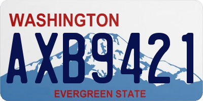 WA license plate AXB9421
