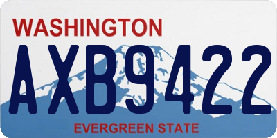 WA license plate AXB9422