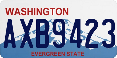 WA license plate AXB9423