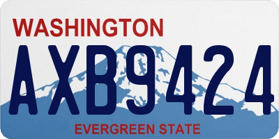 WA license plate AXB9424