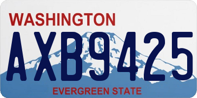 WA license plate AXB9425