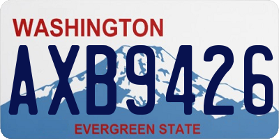 WA license plate AXB9426