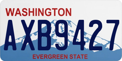 WA license plate AXB9427