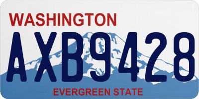 WA license plate AXB9428