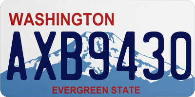 WA license plate AXB9430