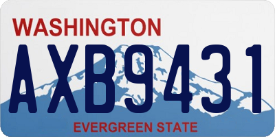 WA license plate AXB9431