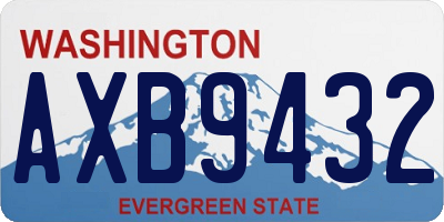 WA license plate AXB9432
