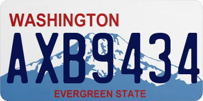 WA license plate AXB9434