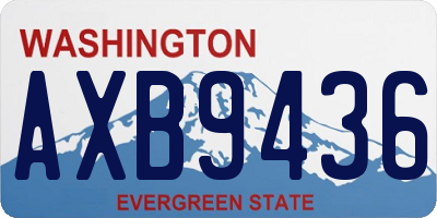 WA license plate AXB9436