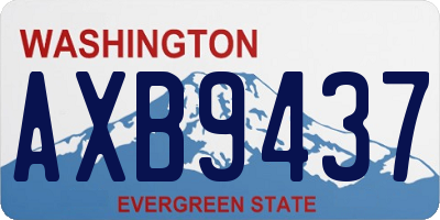 WA license plate AXB9437
