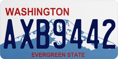 WA license plate AXB9442
