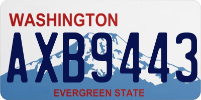 WA license plate AXB9443