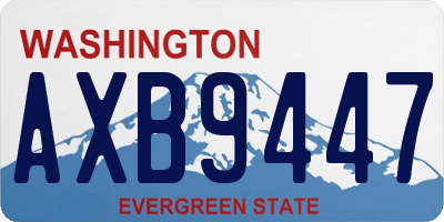 WA license plate AXB9447