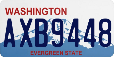 WA license plate AXB9448
