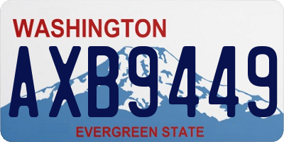WA license plate AXB9449