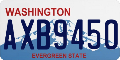 WA license plate AXB9450