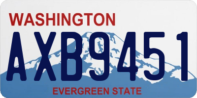 WA license plate AXB9451