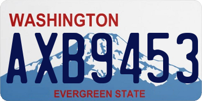 WA license plate AXB9453