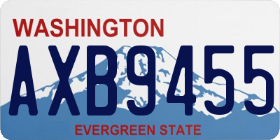 WA license plate AXB9455