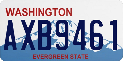 WA license plate AXB9461
