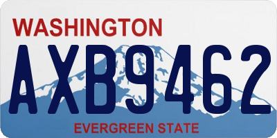 WA license plate AXB9462