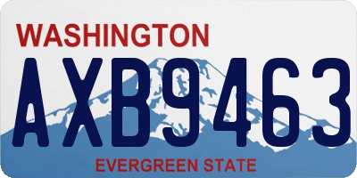 WA license plate AXB9463