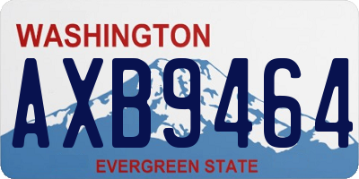 WA license plate AXB9464