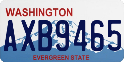 WA license plate AXB9465