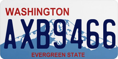 WA license plate AXB9466