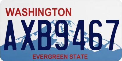 WA license plate AXB9467