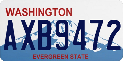 WA license plate AXB9472