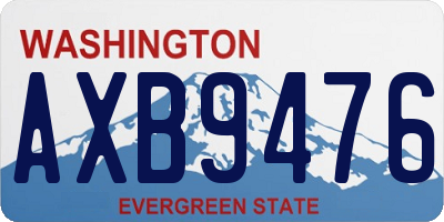 WA license plate AXB9476