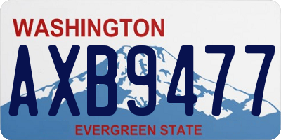 WA license plate AXB9477