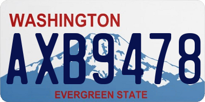 WA license plate AXB9478