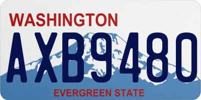 WA license plate AXB9480