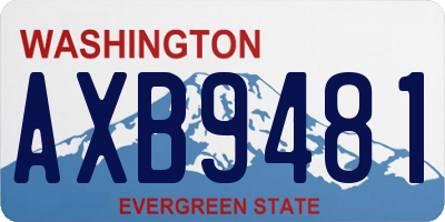 WA license plate AXB9481