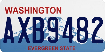 WA license plate AXB9482