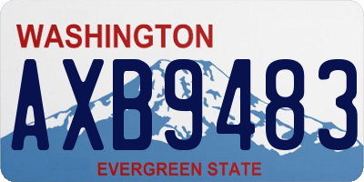 WA license plate AXB9483