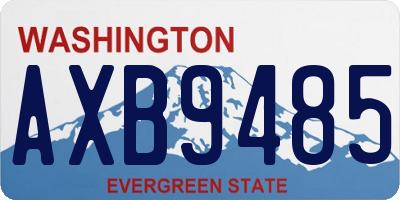 WA license plate AXB9485
