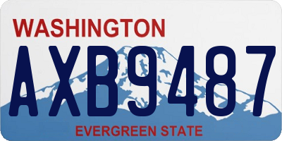 WA license plate AXB9487