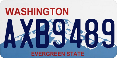 WA license plate AXB9489