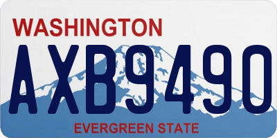 WA license plate AXB9490