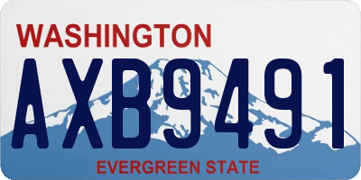 WA license plate AXB9491