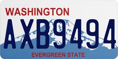 WA license plate AXB9494