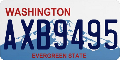WA license plate AXB9495
