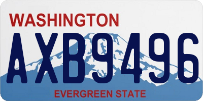 WA license plate AXB9496