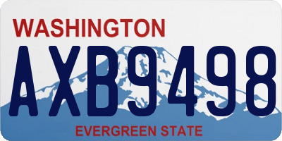 WA license plate AXB9498