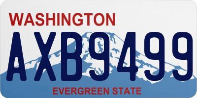 WA license plate AXB9499