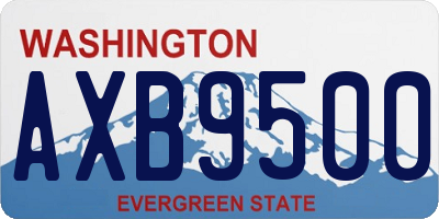 WA license plate AXB9500