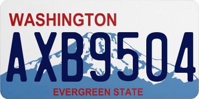 WA license plate AXB9504